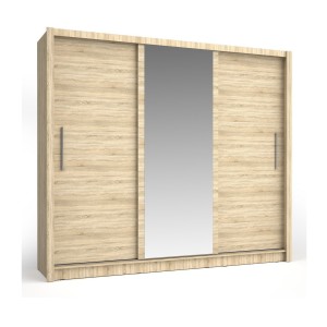 Armoire OZZULA 3 portes coulissantes avec miroir chêne Sonoma 248 cm