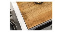 Tavolino CARROAD 165 cm in acciaio e legno di mango stile auto d'epoca