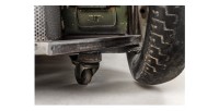 Tavolino CARROAD 165 cm in acciaio e legno di mango stile auto d'epoca