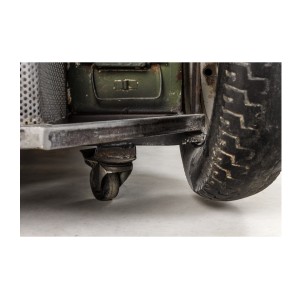 Tavolino CARROAD 165 cm in acciaio e legno di mango stile auto d'epoca