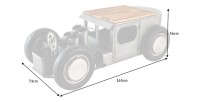Tavolino CARROAD 165 cm in acciaio e legno di mango stile auto d'epoca
