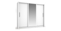 Armoire OZZULA 3 portes coulissantes avec miroir blanc 248 cm