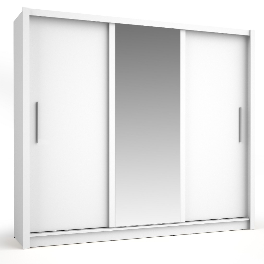 Armoire OZZULA 3 portes coulissantes avec miroir blanc 248 cm