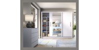 Armoire OZZULA 3 portes coulissantes avec miroir blanc 248 cm