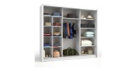 Armoire OZZULA 3 portes coulissantes avec miroir blanc 248 cm