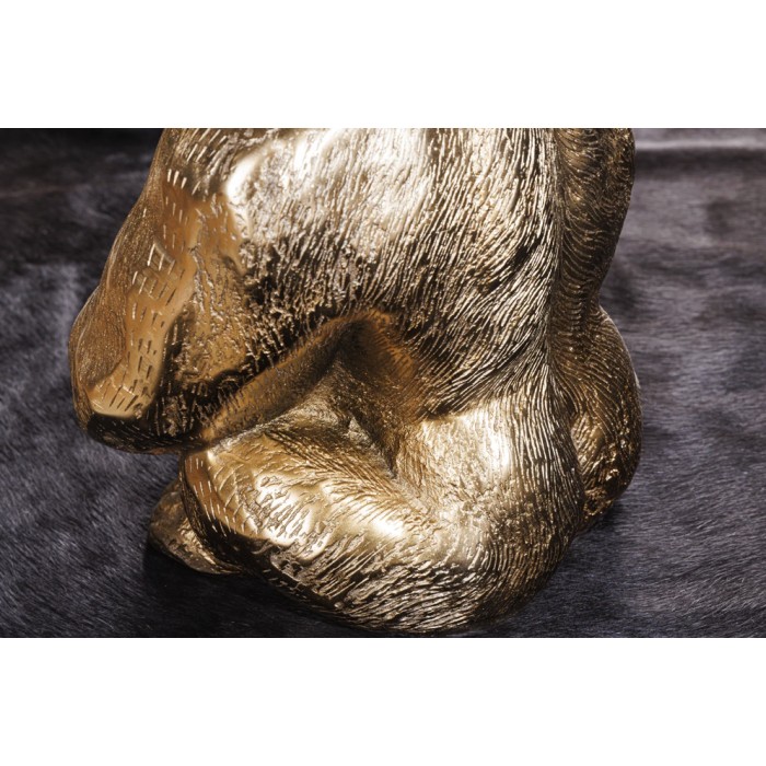 Mesa baja GORILOX redonda 60 cm en aluminio dorado y vidrio templado