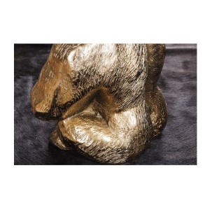 Mesa baja GORILOX redonda 60 cm en aluminio dorado y vidrio templado
