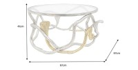 Table basse VIPEREA 67cm dorée et argentée dimensions