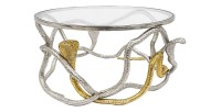 Table basse VIPEREA 67cm dorée et argentée