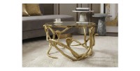 Table basse VIPEREA dorée 67cm mise en situation