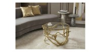 Table basse VIPEREA dorée 67cm vue de haut