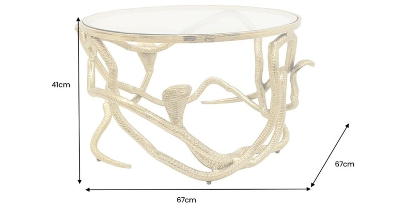 Table basse VIPEREA dorée 67cm dimensions