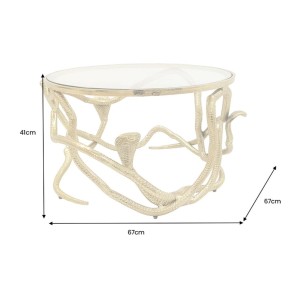 Table basse VIPEREA dorée 67cm dimensions