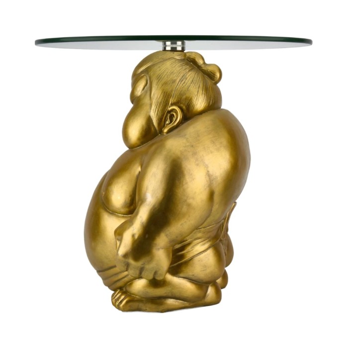 Table basse TOKARA dorée 55cm vue de côté