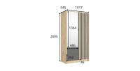 Armoire TORVIK 2 portes avec miroir, tiroirs et tasseaux décoratifs 101 cm