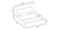 copy of Conjunto de cama PANAREA 180x200 con LED, somier y mesitas de noche – Blanco brillante – Cama de diseño moderno