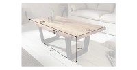 Table basse ARKAYA en acacia 110cm pieds noir en forme de U dimensions