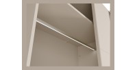 Armoire VENEZIA avec dressing ouvert LED et miroirs cachemire 221 cm