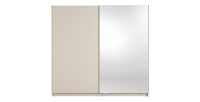 Armoire VENEZIA avec dressing ouvert LED et miroirs cachemire 221 cm