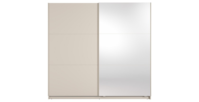 Armoire VENEZIA avec dressing ouvert LED et miroirs cachemire 221 cm