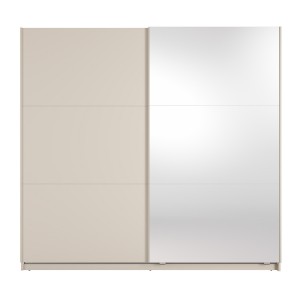 Armoire VENEZIA avec dressing ouvert LED et miroirs cachemire 221 cm