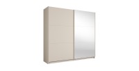 Armoire VENEZIA avec dressing ouvert LED et miroirs cachemire 221 cm
