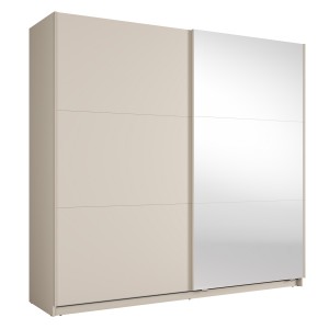 Armoire VENEZIA avec dressing ouvert LED et miroirs cachemire 221 cm