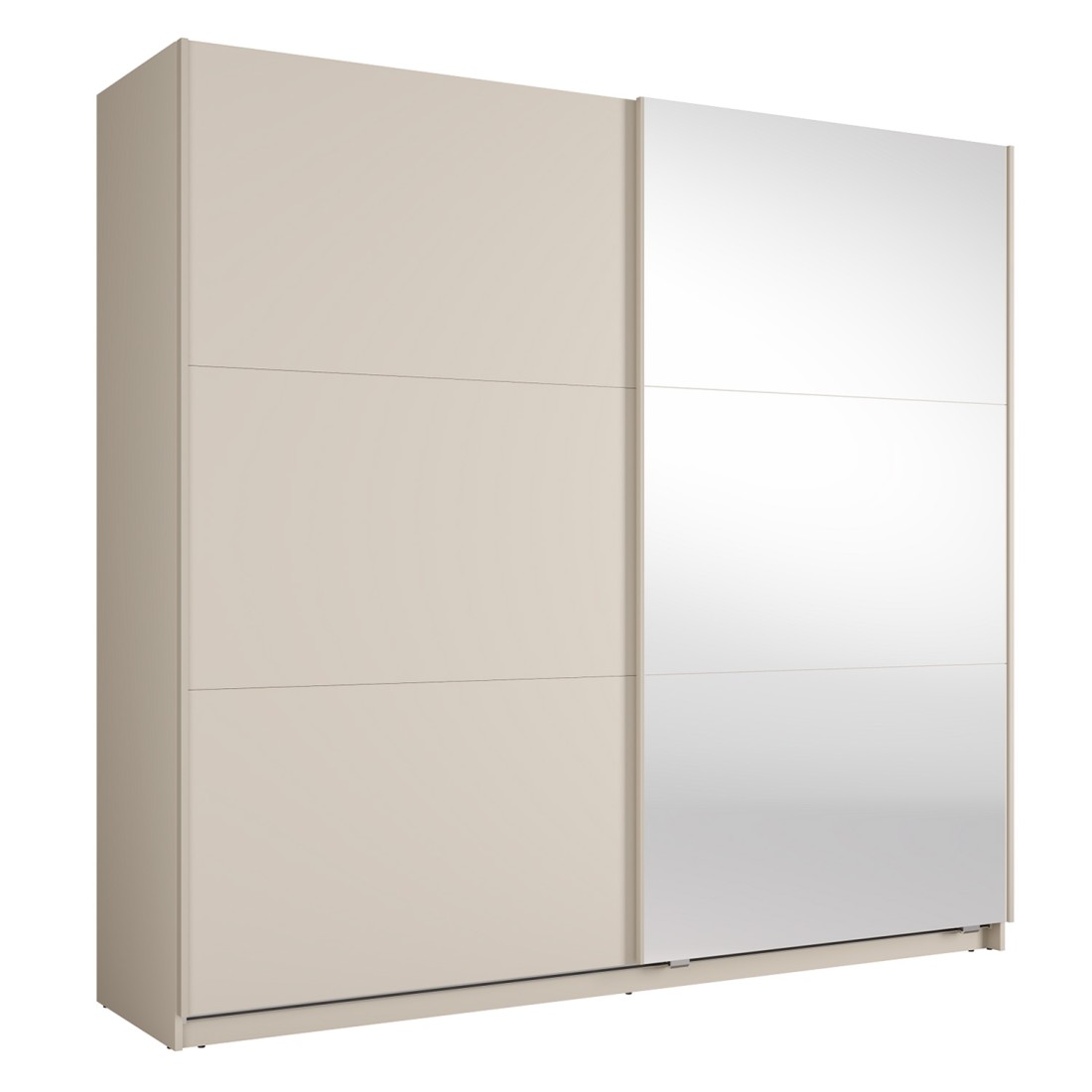 Armoire VENEZIA avec dressing ouvert LED et miroirs cachemire 221 cm
