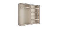 Armoire VENEZIA avec dressing ouvert LED et miroirs cachemire 221 cm