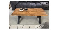 Table basse ARKAYA 120cm avec pieds en X vue de face