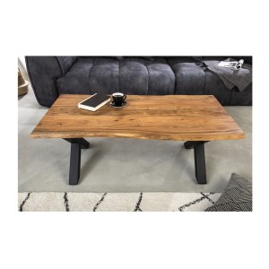 Table basse ARKAYA 120cm avec pieds en X vue de face