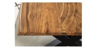 Zoom le plateau de la table basse ARKAYA 120cm avec pieds en X
