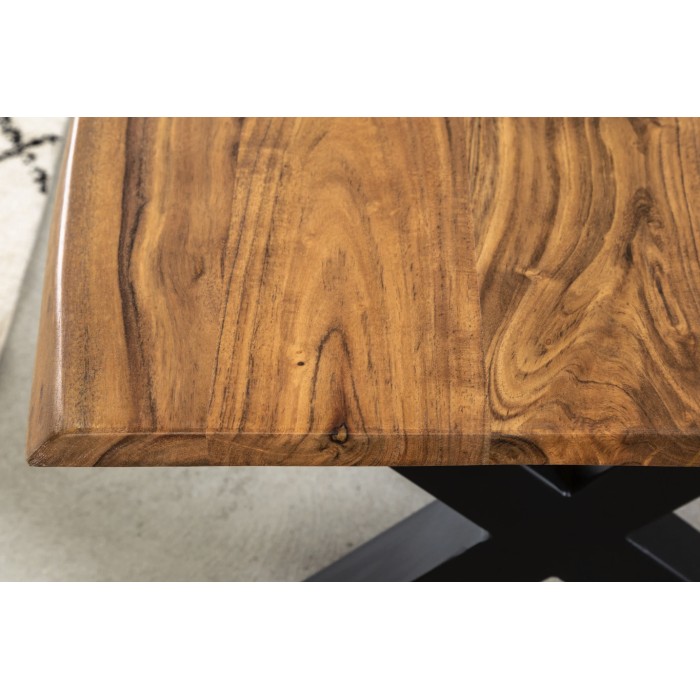 Zoom le plateau de la table basse ARKAYA 120cm avec pieds en X
