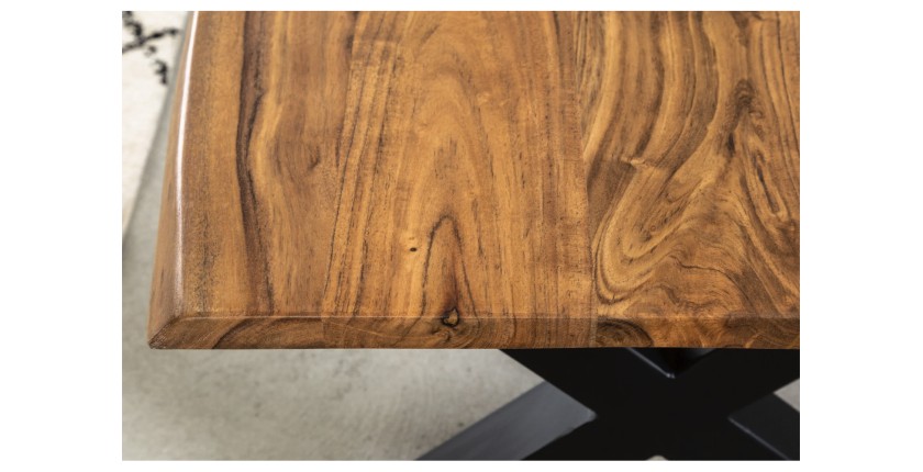 Zoom le plateau de la table basse ARKAYA 120cm avec pieds en X