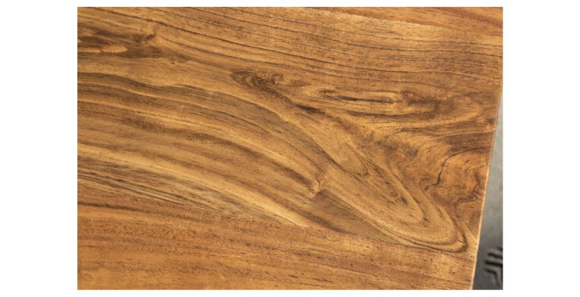 Zoom sur la texture du plateau de la table basse ARKAYA 120cm avec pieds en X