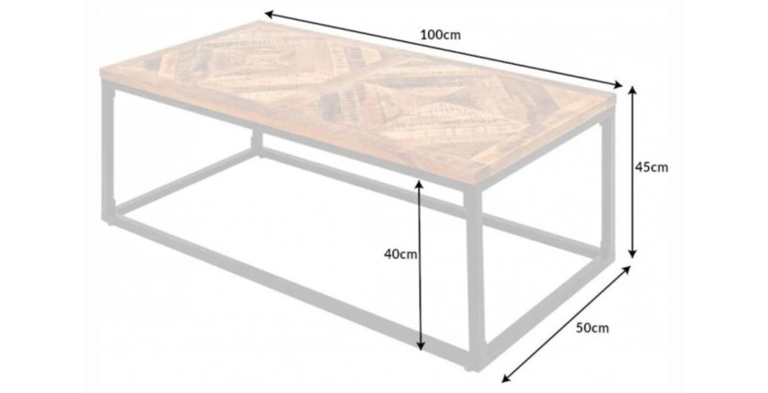 Table basse ZAREL 100cm dimensions