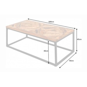 Table basse ZAREL 100cm dimensions