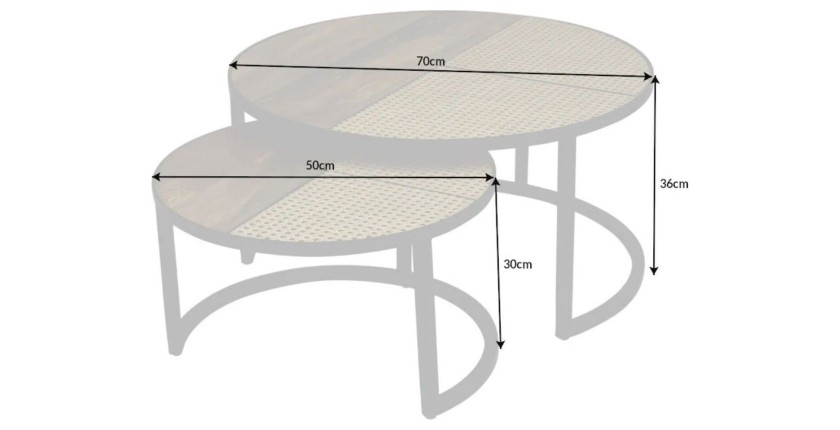 Tables basses gigognes KANEVIA dimensions