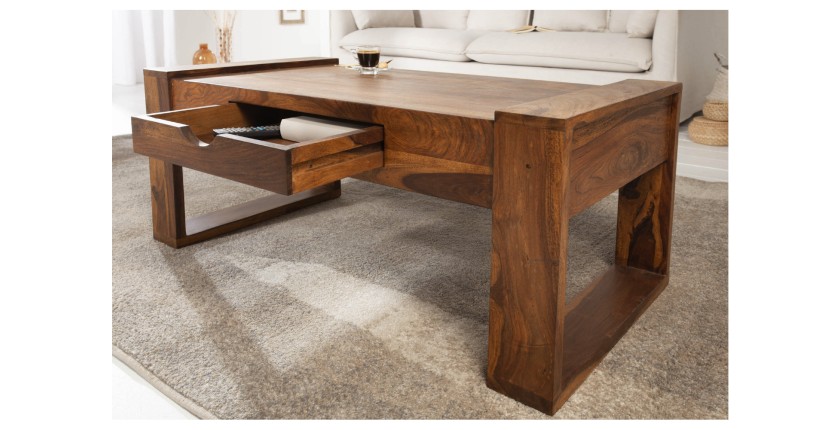 Table basse MOKARA 100cm ouverte