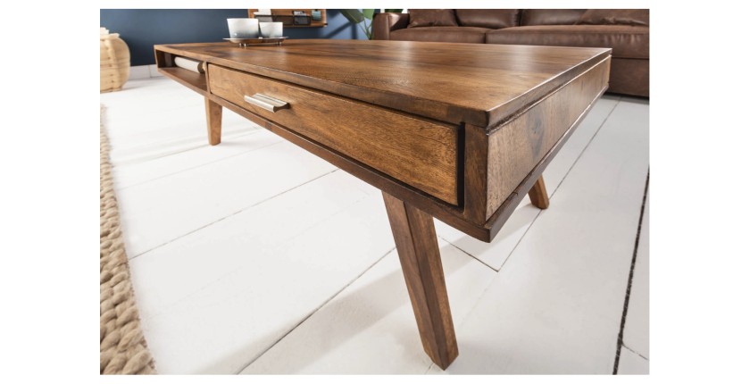 Zoom sur le coin de la table basse SCANOVA 100cm