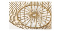 Mesa baja ELYSKA redonda de 41 cm en metal dorado con bandeja extraíble de 32 cm estilo chic