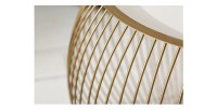 Mesa baja ELYSKA redonda de 41 cm en metal dorado con bandeja extraíble de 32 cm estilo chic