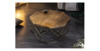 Table basse NEXORA 70cm en bois de manguier mise en situation