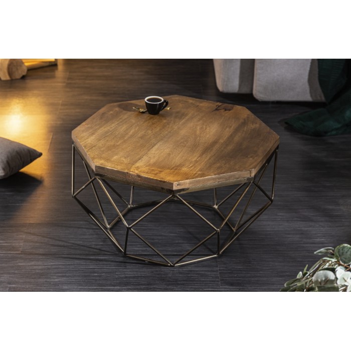 Table basse NEXORA 70cm en bois de manguier mise en situation