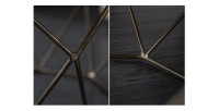 Zoom sur les détails de la structure de la table basse NEXORA 70cm en bois de manguier