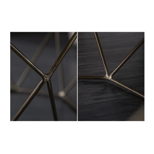 Zoom sur les détails de la structure de la table basse NEXORA 70cm en bois de manguier