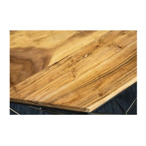 Zoom sur le plateau de la table basse NEXORA 70cm en bois de manguier