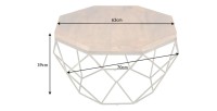 Table basse NEXORA 70cm en bois de manguier dimensions
