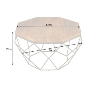 Table basse NEXORA 70cm en bois de manguier dimensions