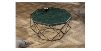Table basse NEXORA 70cm avec plateau en marbre vert mise en situation